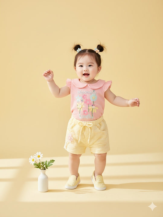 Baby's Day Girls Cotton Top with Shorts