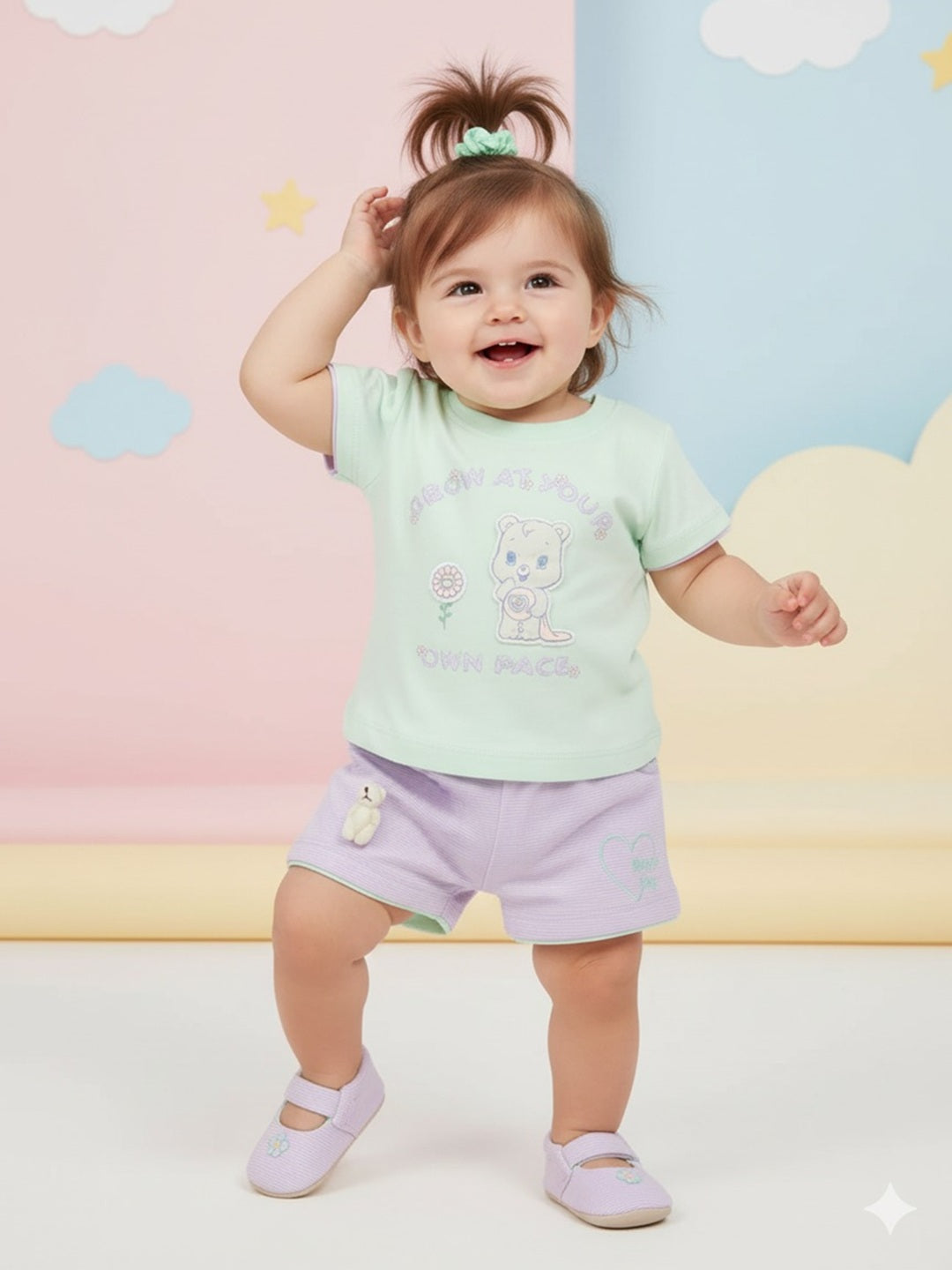 Cotton Top & Shorts Hot Pant