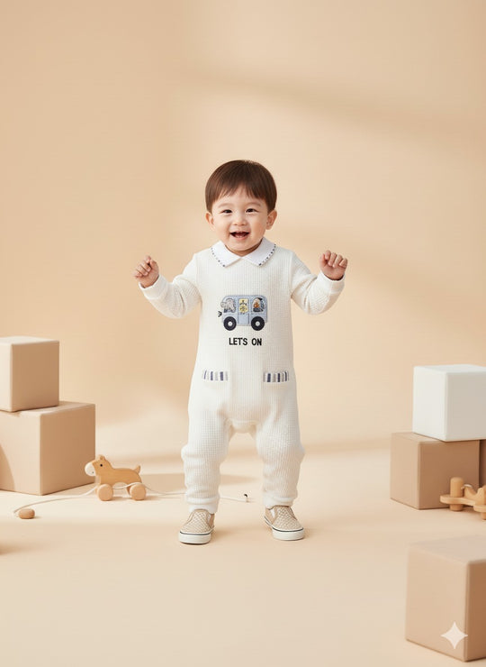 Pompidou Full Sleeves Rompers For Baby Boys