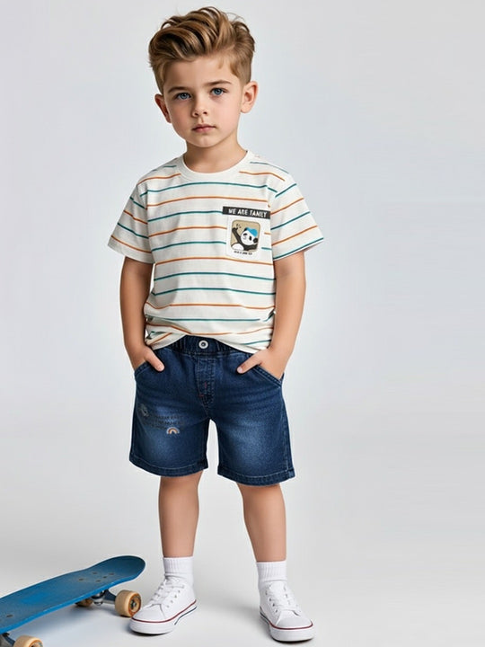 Junior Boss Boys Printed Cotton Clothing Set