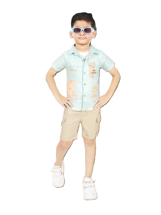Big Fun Kids Printed Shirt and T-shirts with Shorts