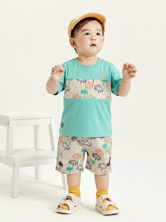 CHOO CHOO Boys T-shirt Hosiery Shorts Pant Combo