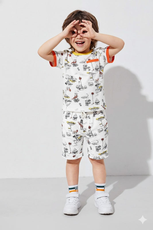 CHOO CHOO Boys Cotton T-shirt and shorts