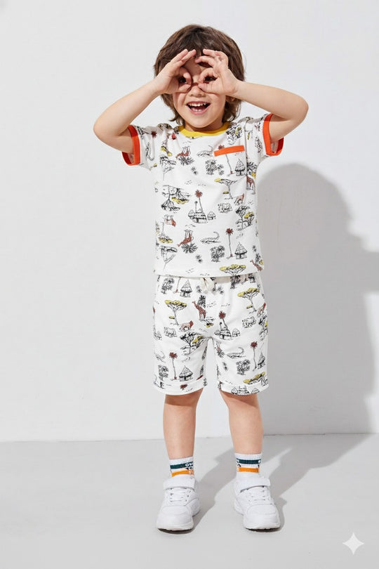 CHOO CHOO Boys Cotton T-shirt and shorts