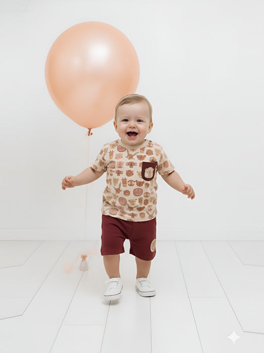 Pompidou Baby Boys Casual Shirt with Shorts