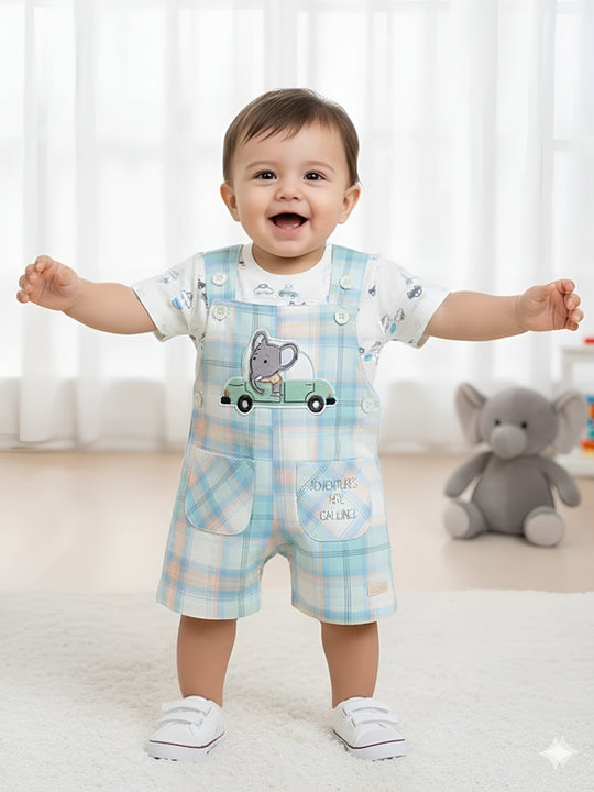 Pompidou Printed Full Sleeves Rompers For Baby Boys