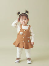 Dungaree with Printed Top & Pants Set