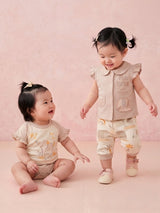 Infant Girl Cotton Top, Bodysuit and Pant Set