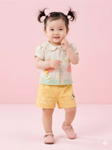 Baby Girls Printed Shirt & Shorts Outfit