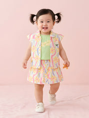 Kids Top, T-Shirt & Skirt 3-Piece Outfit Set