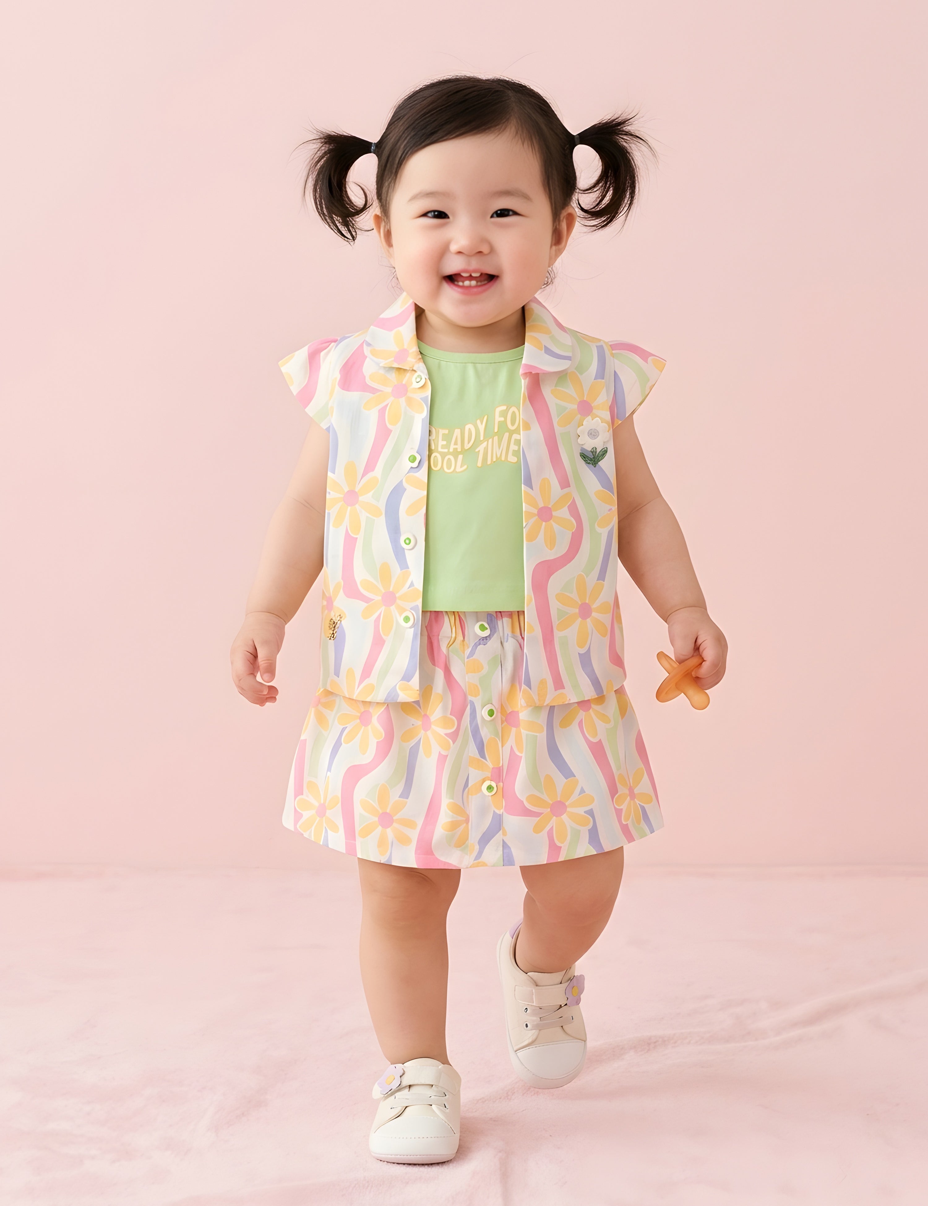Kids Top, T-Shirt & Skirt 3-Piece Outfit Set
