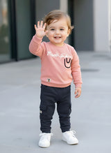Toddler Boys’ 2-Piece Outfit Set – Long Sleeve Sweatshirt and Cargo Pants Set