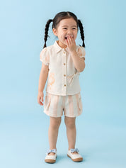 Girls Floral Embroidered Summer Co-ord Set