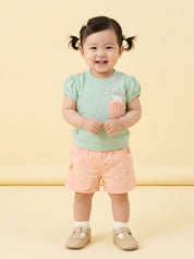 Baby Girls Printed T-Shirt & Shorts Clothing Set