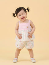 Baby Girls Peplum Top with Bloomer Shorts