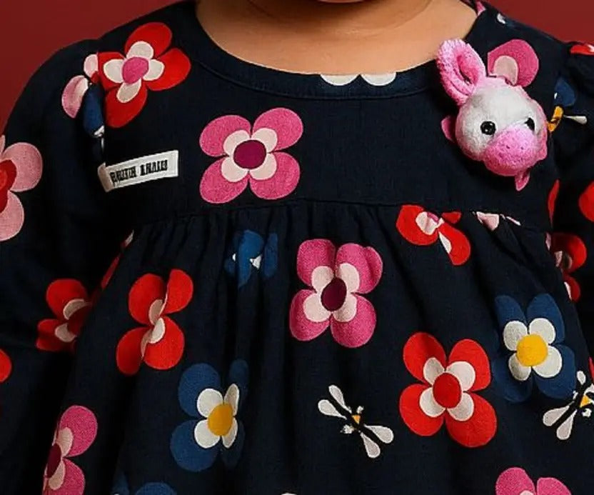 Baby Girls Casual Floral Printed Full Top & Pant