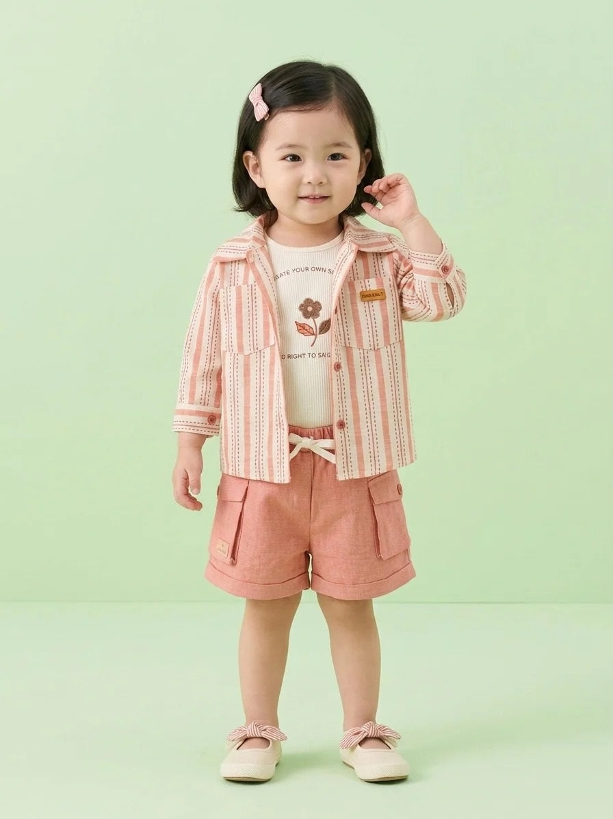 Kids' Top with Shirt & Short Clothing Set