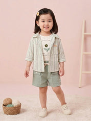 Kids' Top with Shirt & Short Clothing Set