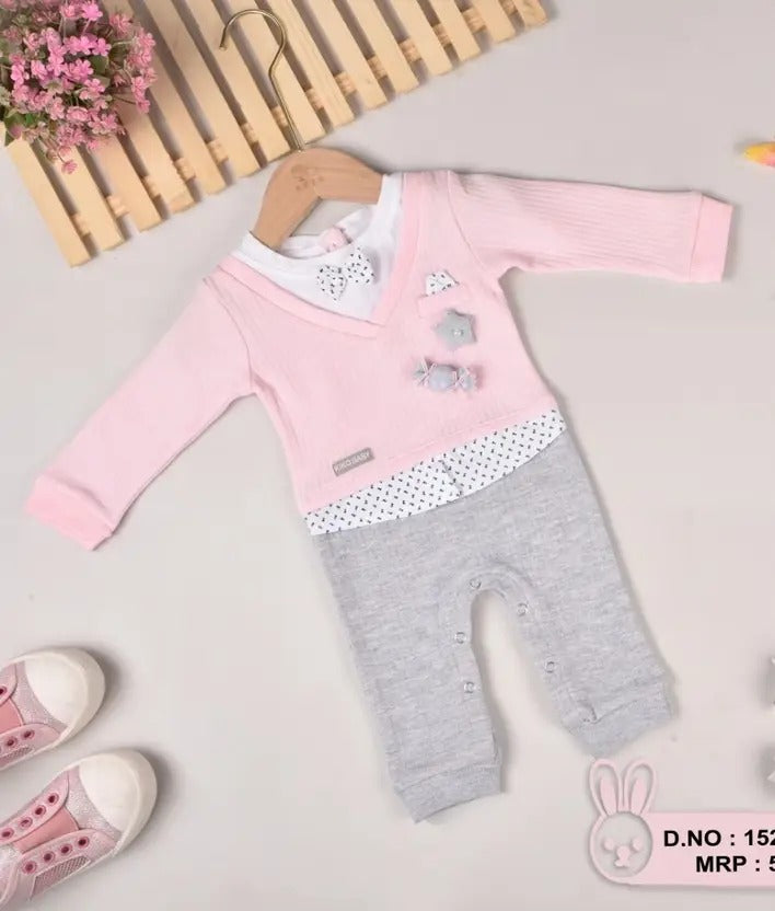 Romper For Baby Girls Applique Cotton Blend