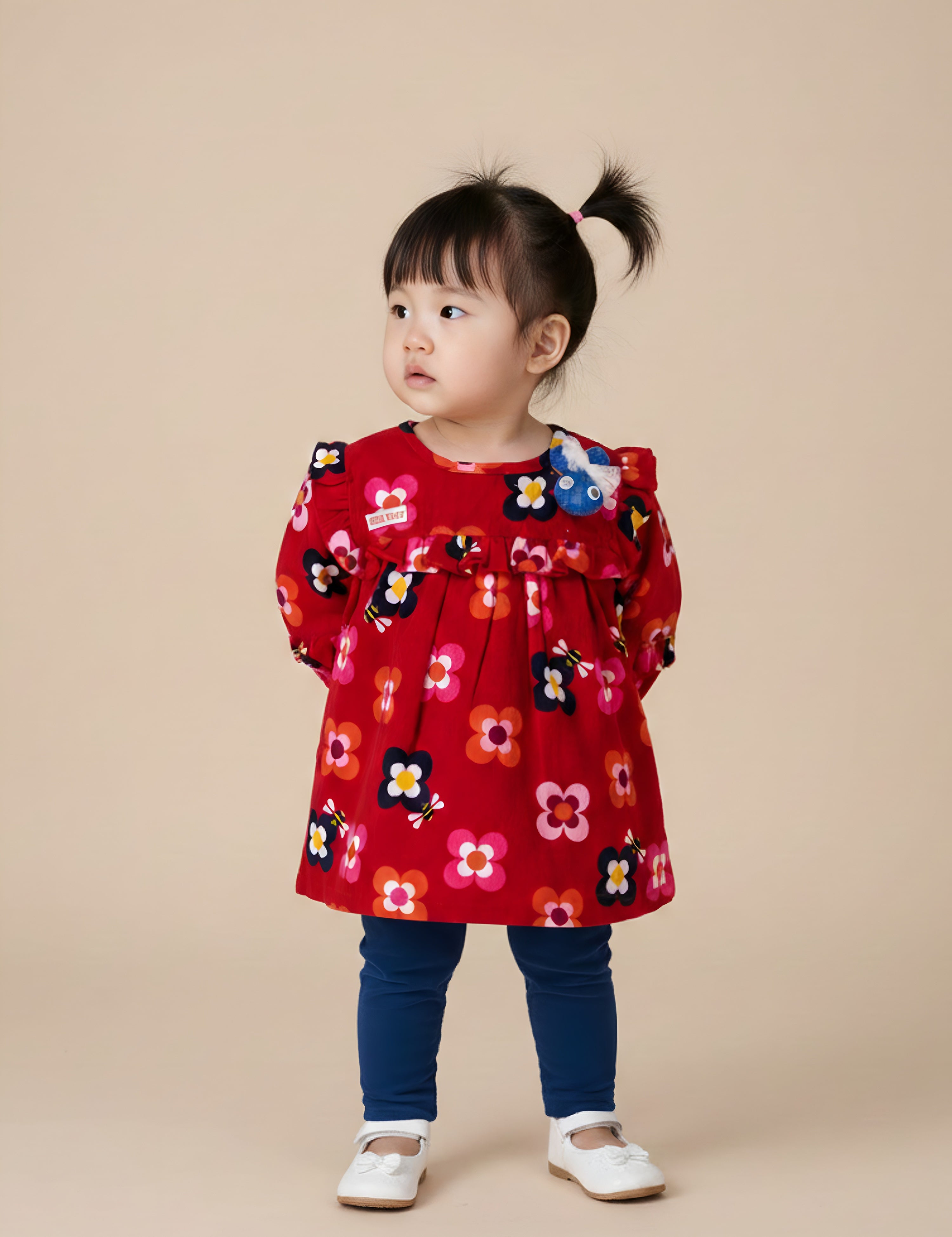 Baby Girls Casual Floral Printed Full Top & Pant