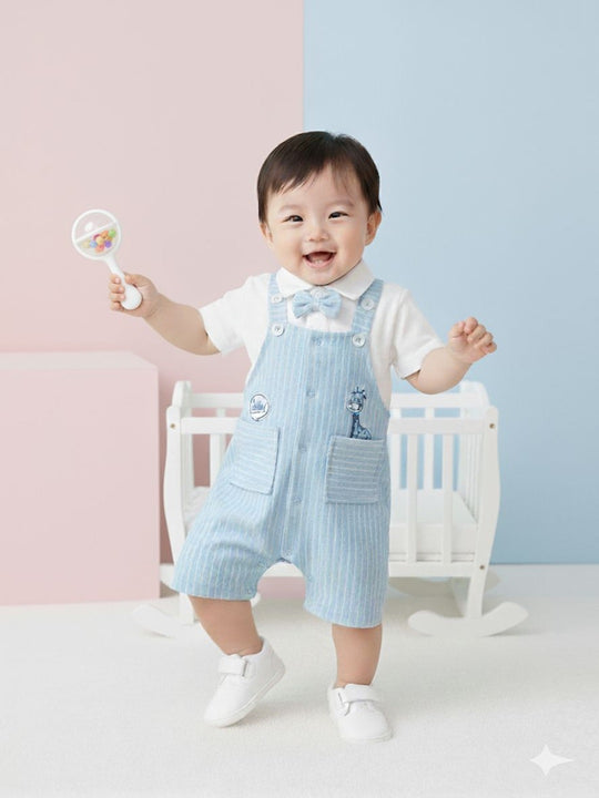 Pompidou Dungaree For Baby Boys Casual Printed