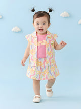 Kids Top, T-Shirt & Skirt 3-Piece Outfit Set