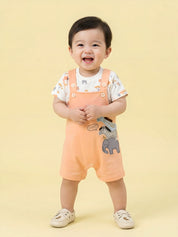 Dungaree For Baby Boys Casual Printed
