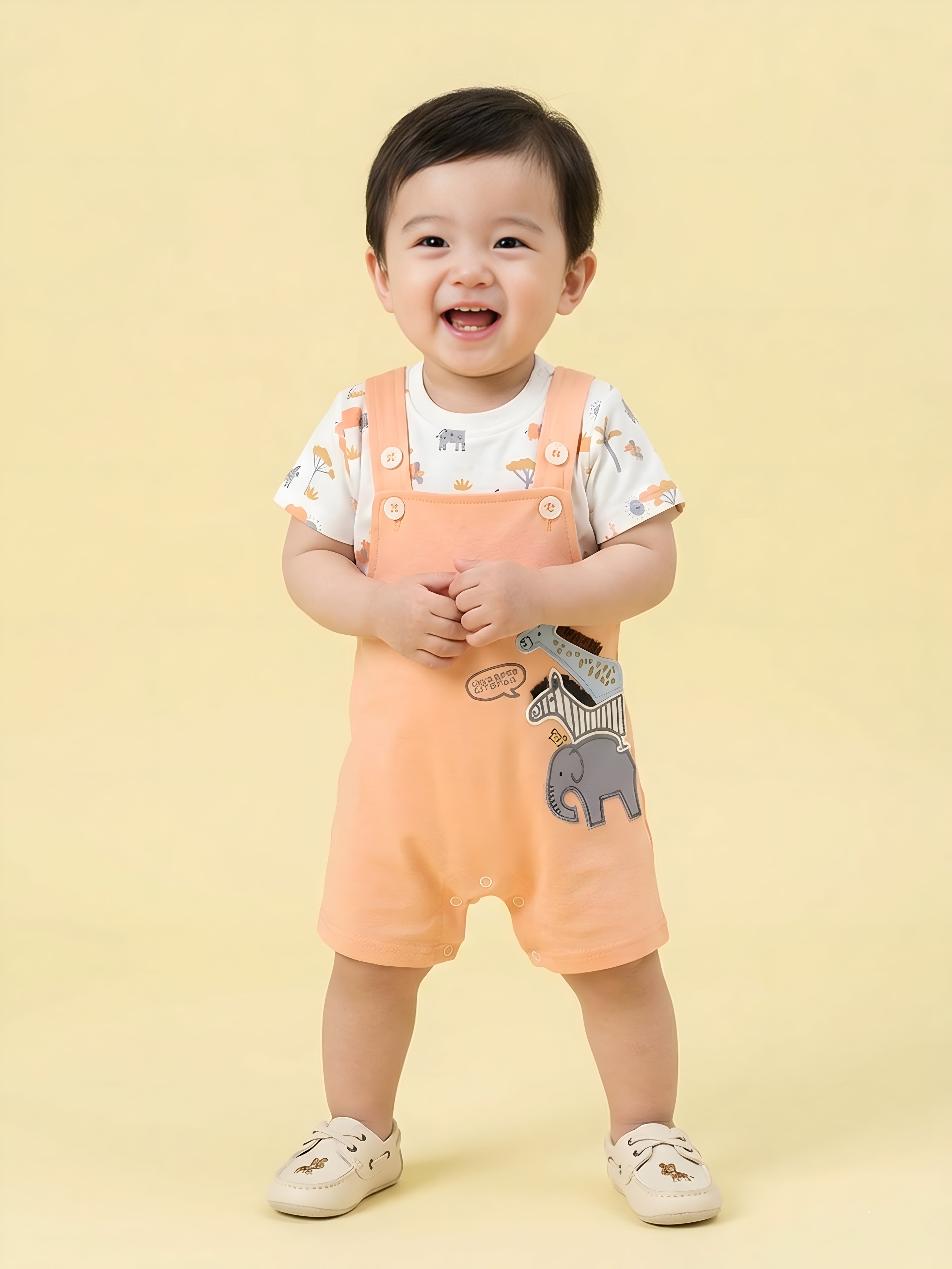 Dungaree For Baby Boys Casual Printed